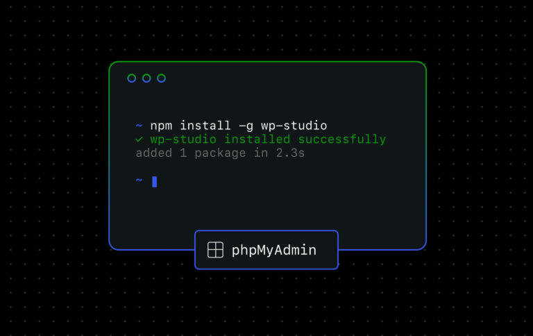 New in WordPress Studio: Studio CLI on npm & phpMyAdmin Access